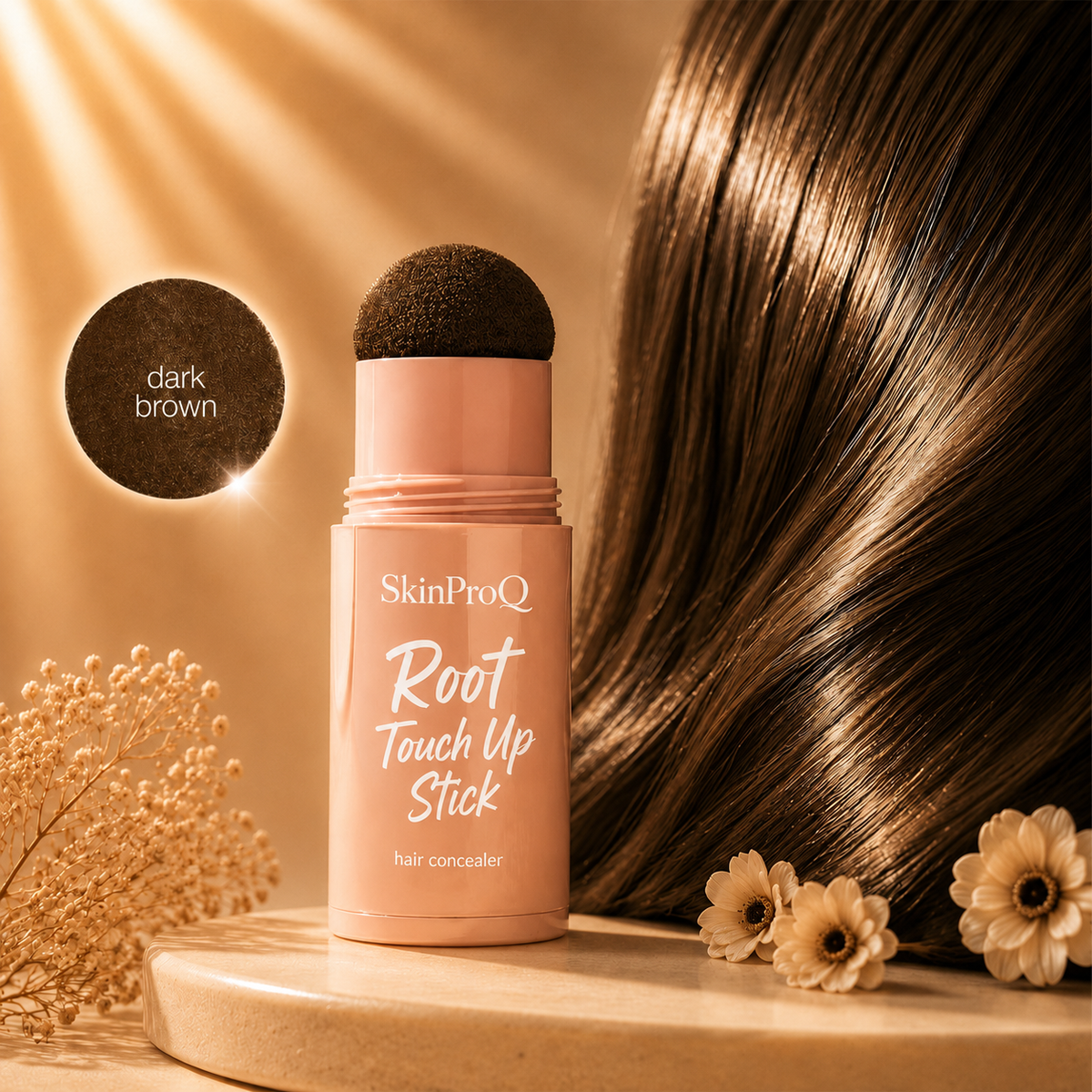 SkinProQ® Root Touch Up Stick – Instantly Cover Gray Roots, Hairline Gaps & Visible Scalp– Fuller-Looking Hair Anytime
