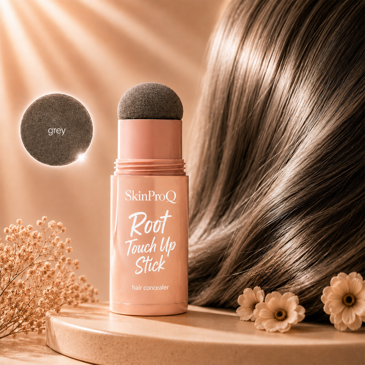 SkinProQ® Root Touch Up Stick – Instantly Cover Gray Roots, Hairline Gaps & Visible Scalp– Fuller-Looking Hair Anytime